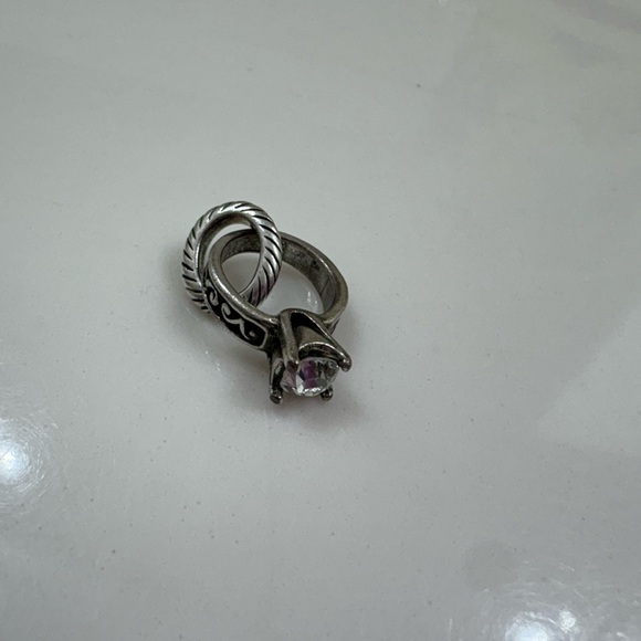 Brighton Diamond Ring Charm Engagement Elegant Silver Gemstone Bracelet Bride - Picture 2 of 5